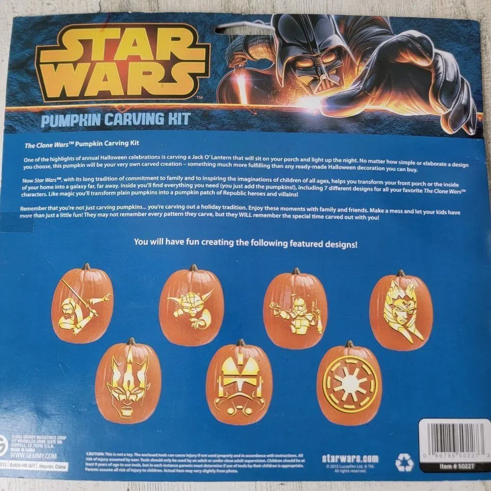 Gemmy 2013‎ Star Wars pumpkin carving kit Halloween